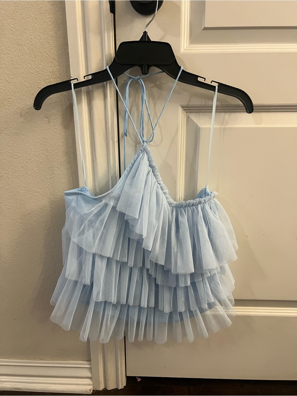 Light Blue Layered Tulle Cami Top - Women's